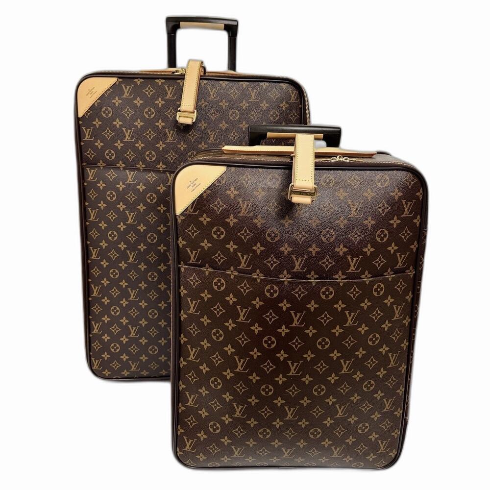 Louis Vuitton Pegase Legere Suitcase Travel Bag Luggage Set 55 & 65 Monogram